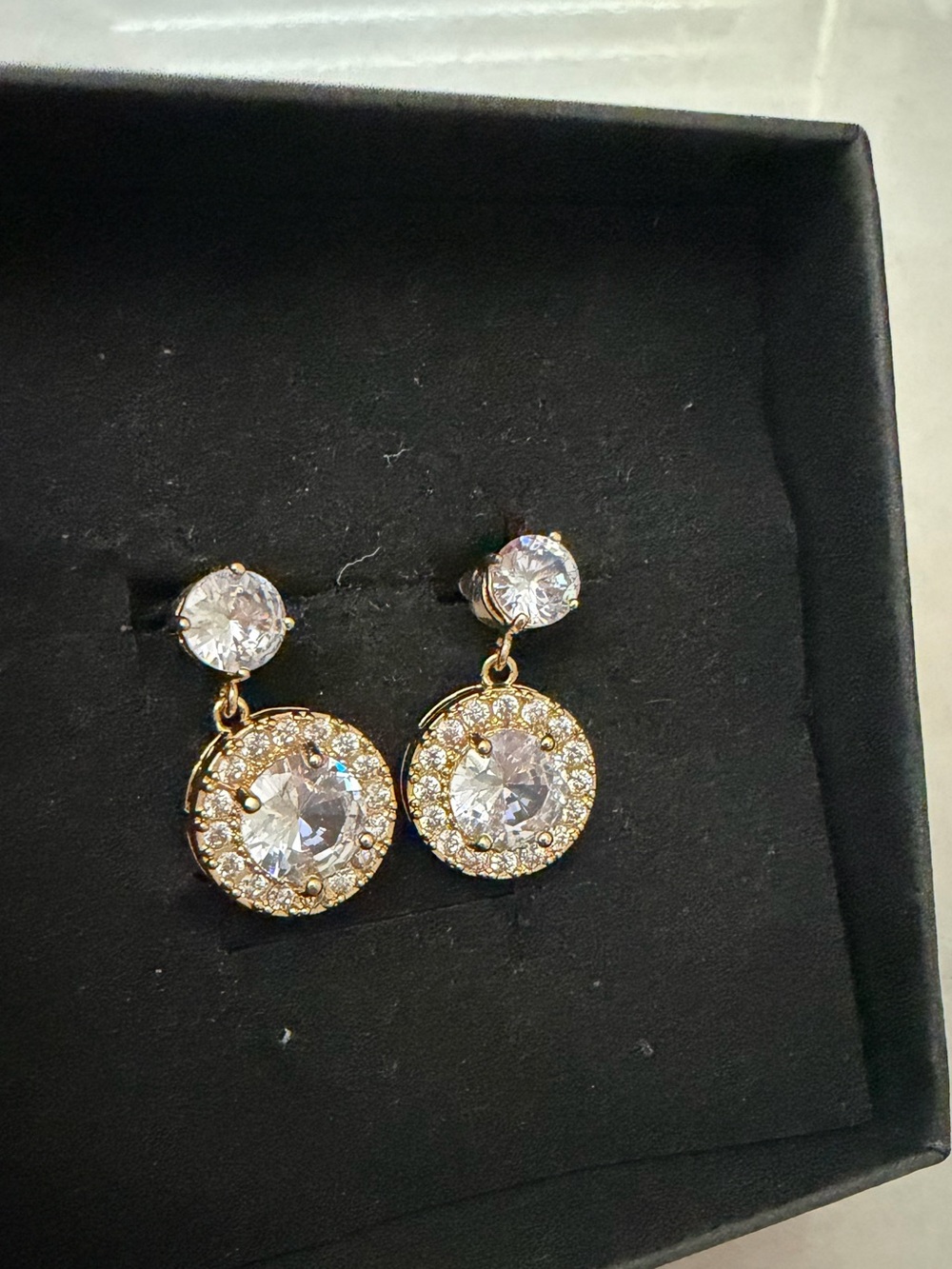 Gold Crystal Drop Earrings - Women Jewelry